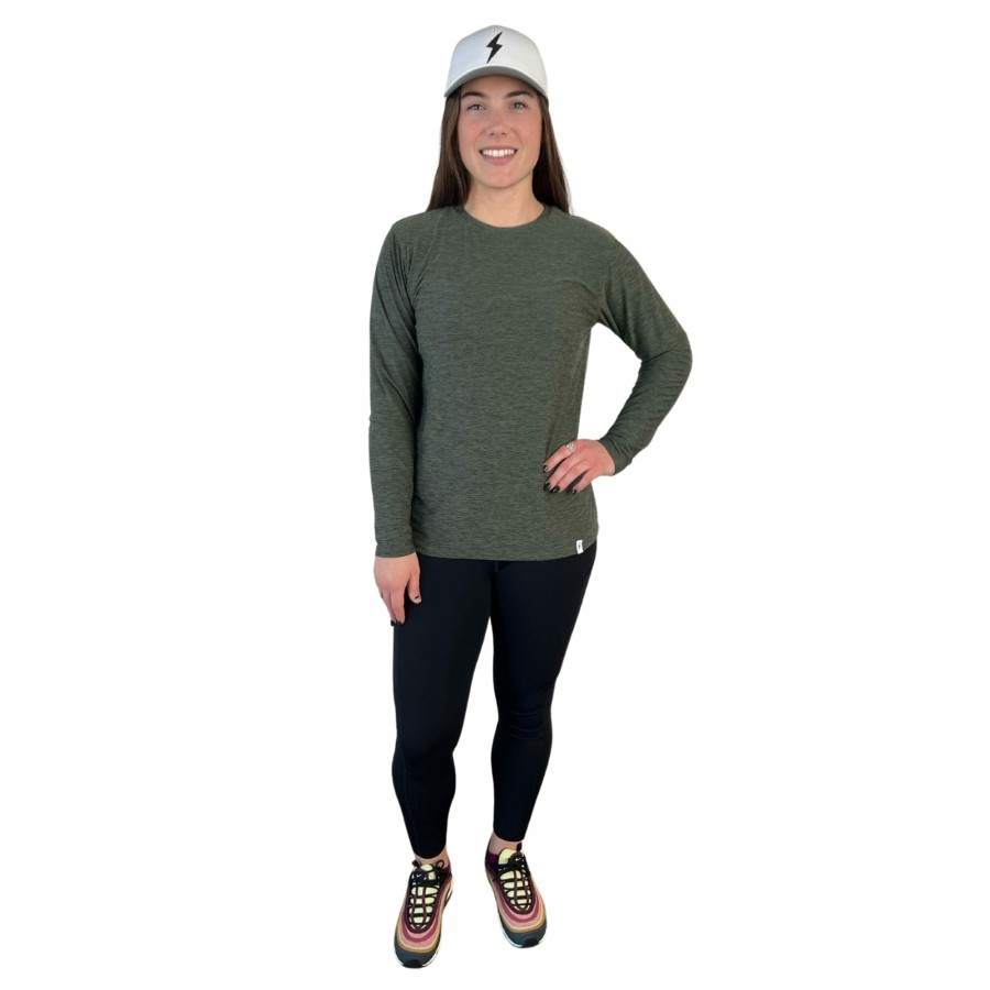 BRUCE BOLT Women'S Long Sleeve Supersoft Olive Tshirt | Premium Tees