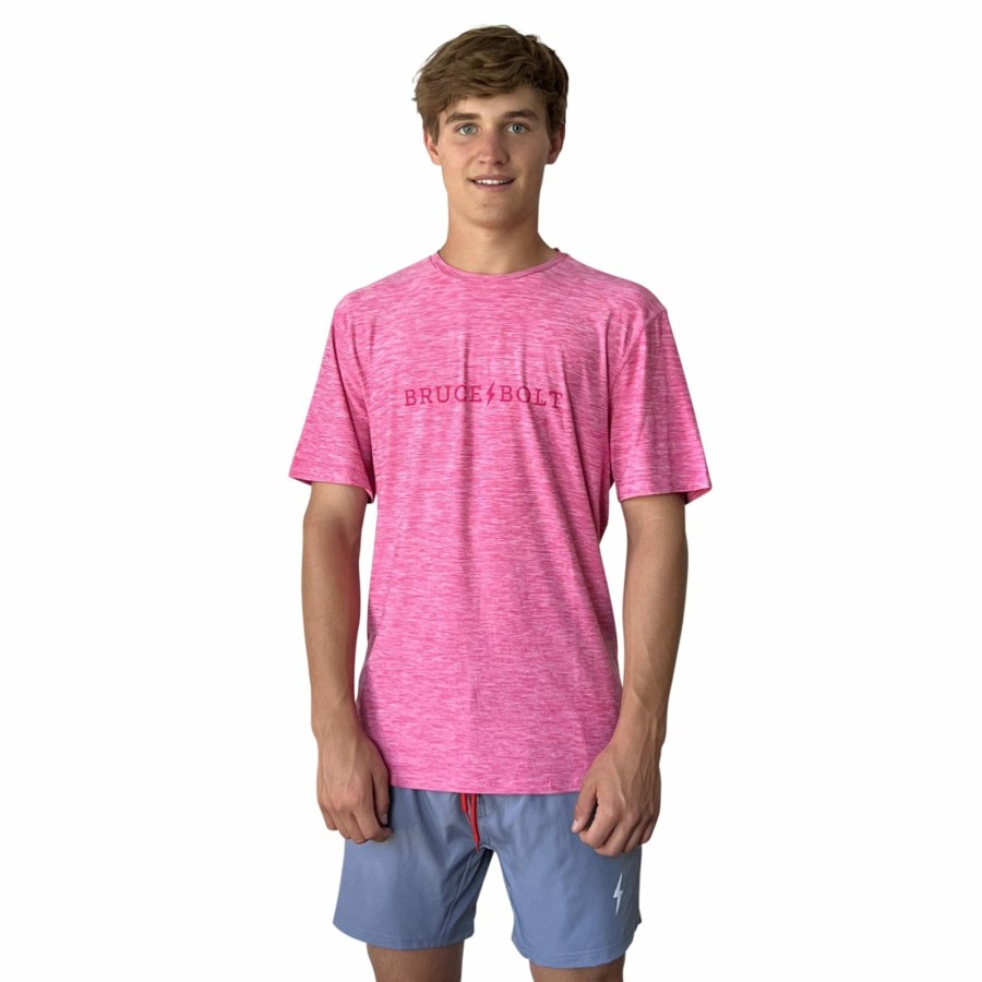 BRUCE BOLT Short Sleeve "Bruce Bolt" Supersoft Pink Tshirt | Premium Tees