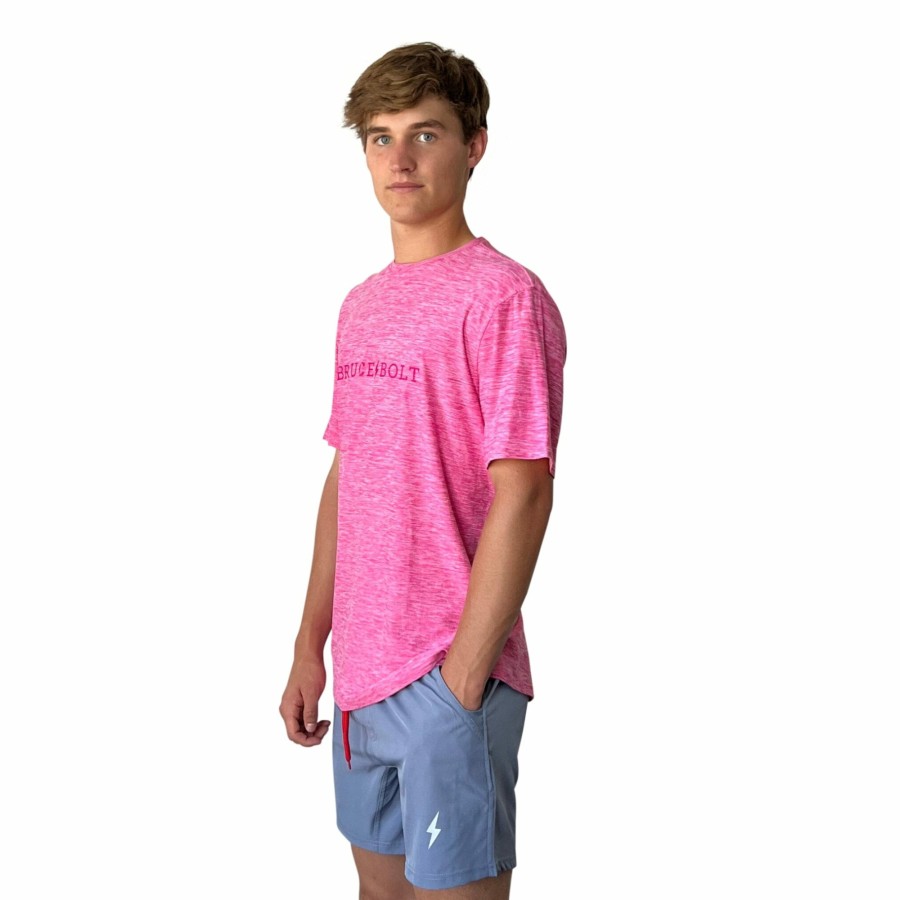 BRUCE BOLT Short Sleeve "Bruce Bolt" Supersoft Pink Tshirt | Premium Tees