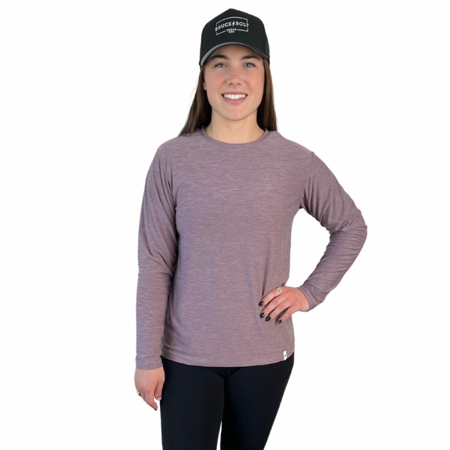 BRUCE BOLT Women'S Long Sleeve Supersoft Cranberry Tshirt | Premium Tees