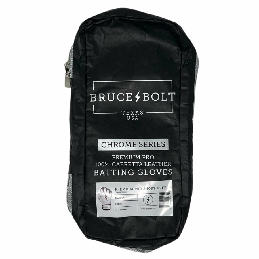 BRUCE BOLT Chrome Series Short Cuff Batting Gloves | Batting Gloves