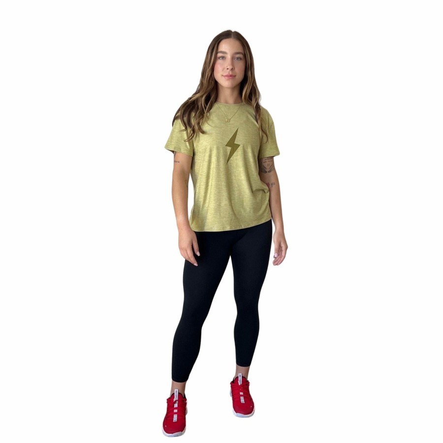 BRUCE BOLT Women'S Short Sleeve "Bolt" Supersoft Leek Green Tshirt | Lifestyle