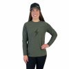 BRUCE BOLT Women'S Long Sleeve "Bolt" Supersoft Olive Tshirt | Premium Tees