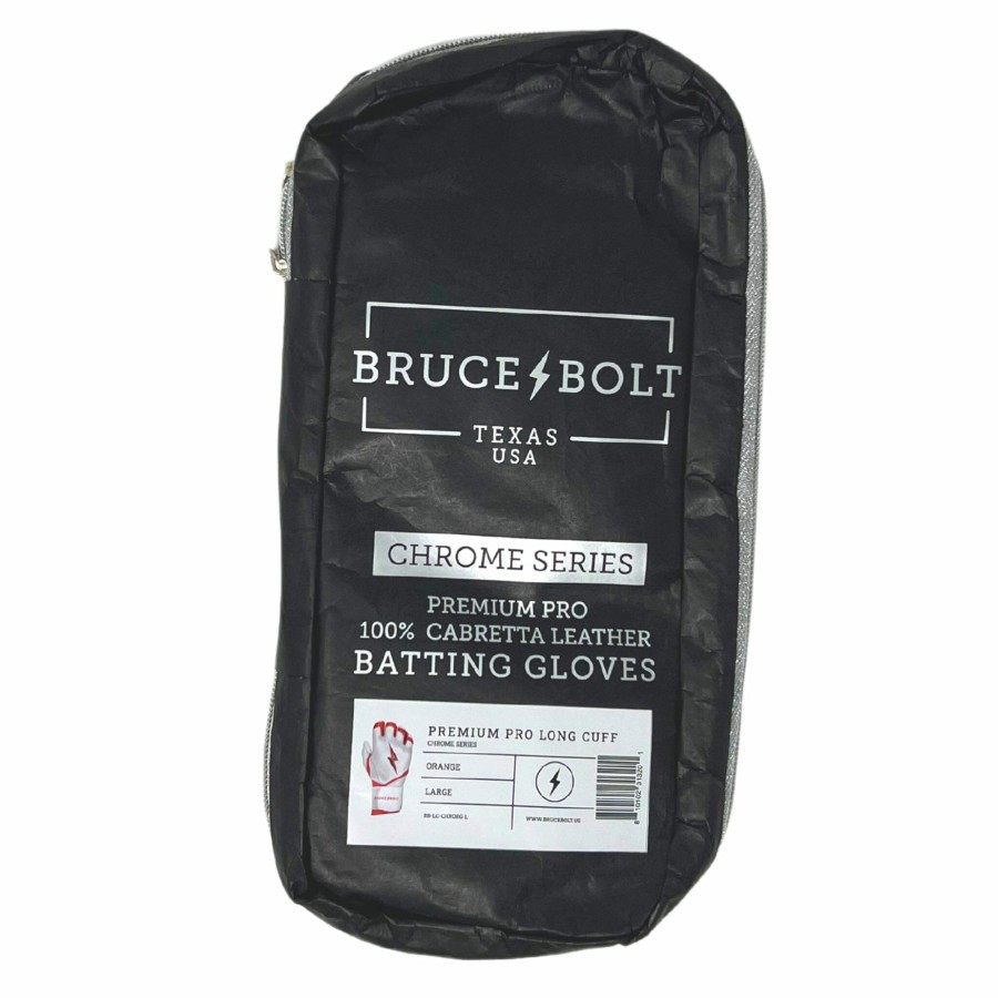 BRUCE BOLT Chrome Series Long Cuff Batting Gloves | Batting Gloves