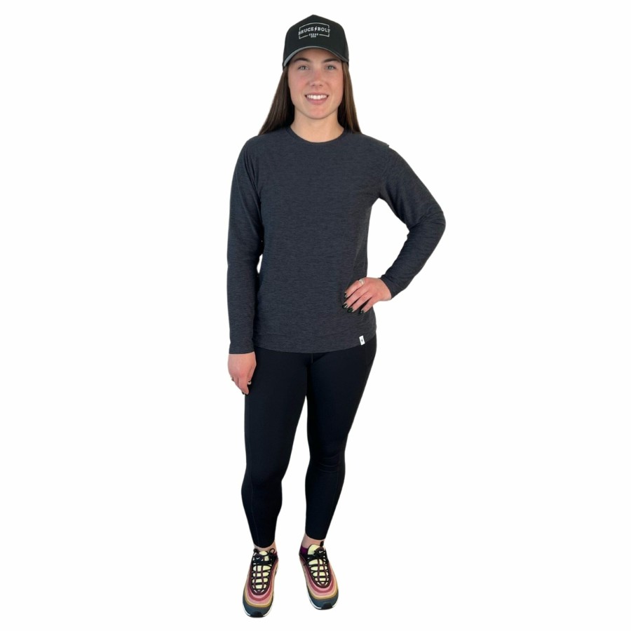 BRUCE BOLT Women'S Long Sleeve Supersoft Charcoal Tshirt | Lifestyle