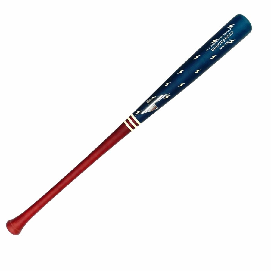 BRUCE BOLT Custom"Bolts & Stripes" Wood Bat | Custom Wood Bats